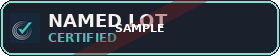 Named Lot Certified corner badge